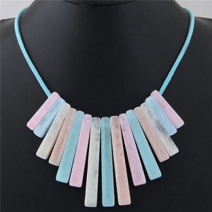 Acrylic Bars Combo Pendant Simple Rope Fashion Necklace - Multicolor