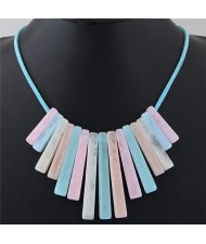 Acrylic Bars Combo Pendant Simple Rope Fashion Necklace - Multicolor
