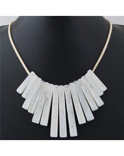 Acrylic Bars Combo Pendant Simple Rope Fashion Necklace - White