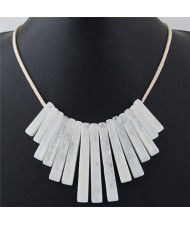 Acrylic Bars Combo Pendant Simple Rope Fashion Necklace - White