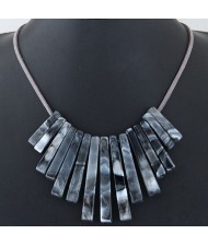 Acrylic Bars Combo Pendant Simple Rope Fashion Necklace - Black