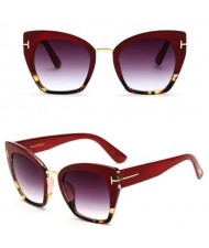 8 Colors Available Cat Eye Frame Leopard Prints Theme Star Fashion Sunglasses