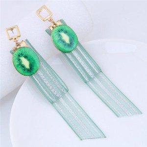 Kiwi and Chiffon Summer Fashion Stud Earrings