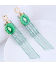 Kiwi and Chiffon Summer Fashion Stud Earrings