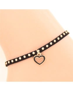 Alloy Studs Fashion Cute Heart Pendant Women Anklet