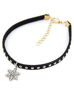 Alloy Studs Fashion Snowflake Pendant Women Anklet