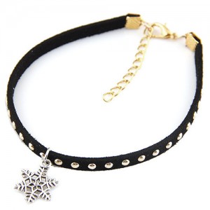 Alloy Studs Fashion Snowflake Pendant Women Anklet