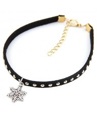 Alloy Studs Fashion Snowflake Pendant Women Anklet
