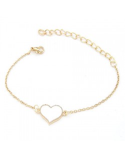 Simple Lovely Style Heart Shape Bracelet - White