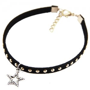 Alloy Studs Fashion Star Pendant Women Rope Anklet