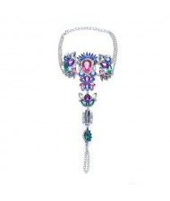 Rhinestone Flowers Combo Luxurious Fashion Women Anklet - Multicolor