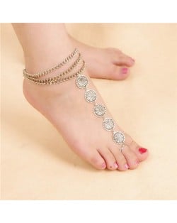 Vintage Daisy Style Toe Linked Women Fashion Anklet