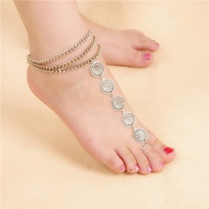 Vintage Daisy Style Toe Linked Women Fashion Anklet