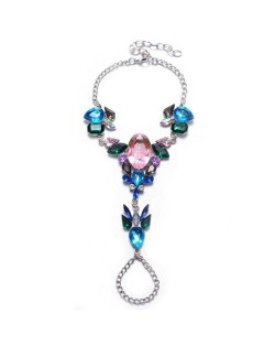 Rhinestone Deer Head Design Women Anklet - Multicolor