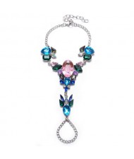 Rhinestone Deer Head Design Women Anklet - Multicolor
