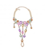 Rhinestone Folk Style Shining Women Fashion Anklet - Multicolor