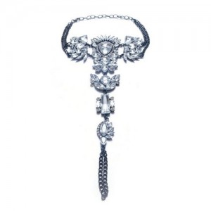 Rhinestone and Weaving Alloy Wire Design Women Fashion Anklet