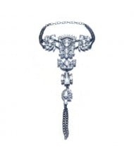 Rhinestone and Weaving Alloy Wire Design Women Fashion Anklet