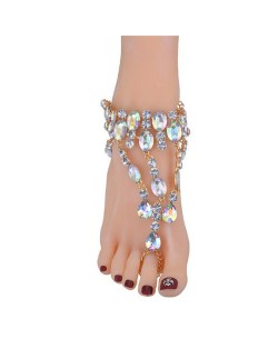 Luminous White Waterdrops Design Women Fashion Anklet