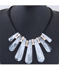 Acrylic Waterdrops Design Fashion Statement Necklace - White