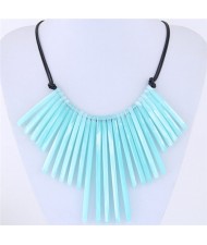Acrylic Slim Bar Pendants Fashion Costume Necklace - Blue
