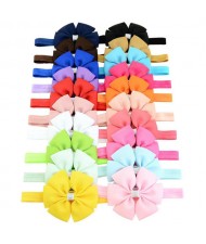 (20 pcs Per Unit) Multicolor Ribbon Bowknot Hair Bands for Baby/ Toddler