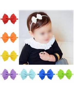 (20 pcs Per Unit) Graceful Ribbon Bowknot Toddler Hair Bands