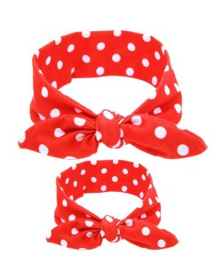 Spots Design Baby Hair Band Set - Red