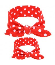 Spots Design Baby Hair Band Set - Red