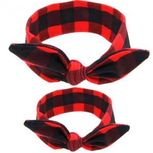 Red and Black Lattice Pattern Baby Hair Band Set