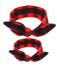 Red and Black Lattice Pattern Baby Hair Band Set