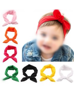 (12 pcs Per Unit)Solid Color Style Toddler Bowknot Hair Bands