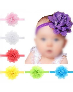 (13 pcs Per Unit) Adorable Lace Flower Toddler Hair Bands