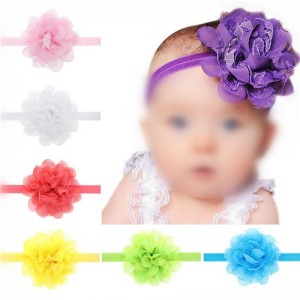 (13 pcs Per Unit) Adorable Lace Flower Toddler Hair Bands