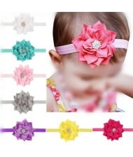 (13 pcs Per Unit) Ribbon Lotus Design Baby Hair Bands