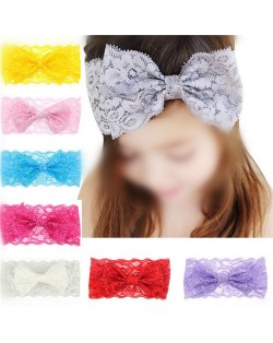 (8 pcs Per Unit) Multicolors Romantic Lace Baby Girl Hair Bands