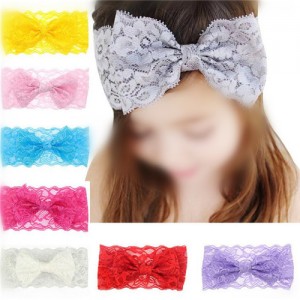 (8 pcs Per Unit) Multicolors Romantic Lace Baby Girl Hair Bands