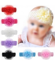 (8 pcs Per Unit) Lace Rose Design Toddler/ Baby Hair Bands