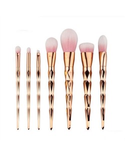 7 pcs Diamond Handle Design Fashion Makeup Brush Set - Golden