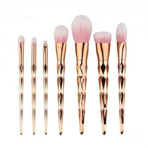 7 pcs Diamond Handle Design Fashion Makeup Brush Set - Golden