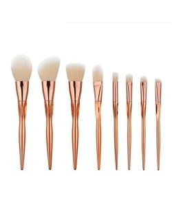 8 pcs Golden Handle White Hair Fashion Makeup Brushes Set