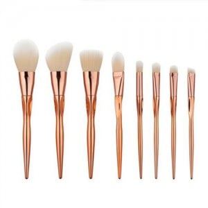 8 pcs Rose Gold Color Handle Yellow White Hair Fashion Makeup Brushes Set