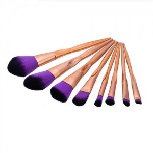 8 pcs Golden Handle Purple Hair Fashion Makeup Brushes Set