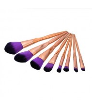8 pcs Golden Handle Purple Hair Fashion Makeup Brushes Set