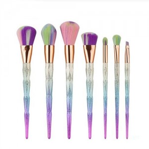 7 pcs Gradiant Color Matting Handle High Fashion Makeup Brushes Set