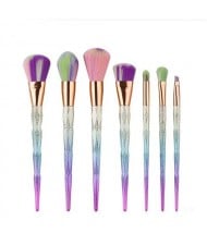 7 pcs Gradiant Color Matting Handle High Fashion Makeup Brushes Set