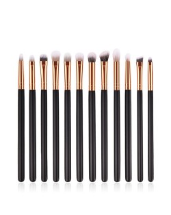 12 pcs Black Color Handle Fashion Makeup Brushes Set