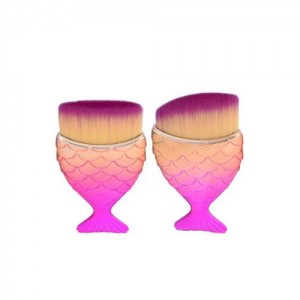 2 pcs Pink Fish Handle Design Fashion Makeup Brushes