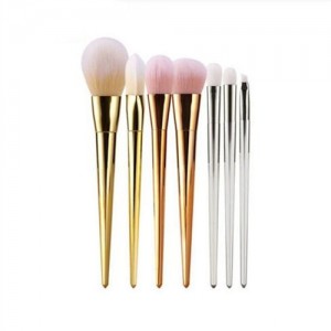 7 pcs Plain Handle Fashion Makeup Brushes Set - Mixed Color