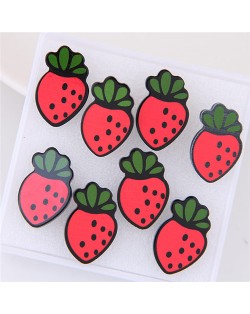 4 pcs Cartoon Carrot Fashion Stud Earrings Combo Set